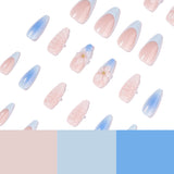 Blue Ombre Floral Press-On Nails
