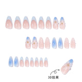 Blue Ombre Floral Press-On Nails