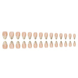 Almond Press On Nails with Gold Art