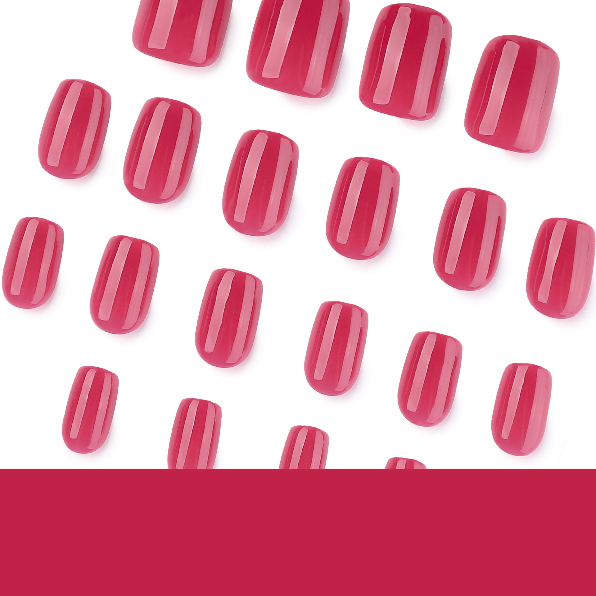 Glossy Square Press On Nails 24 Piece Set