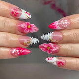24PCS Floral Press On False Nail Set