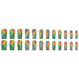 Rainbow Glitter Press On Nails  Set Women