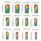 Rainbow Glitter Press On Nails  Set Women