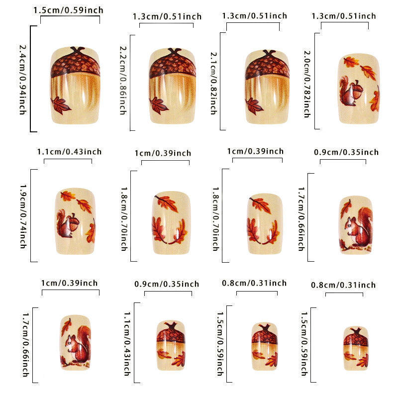 Autumn Acorn Nail Art Decal Stickers for Manicure