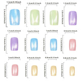 Glossy Ombre Press On Nails Square Full Cover Set