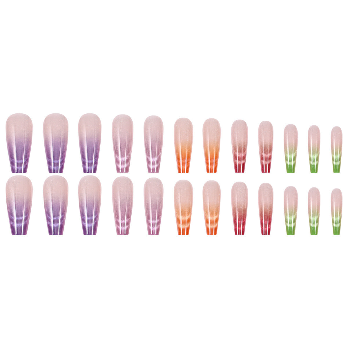 Cat Eye Chrome Press-On Nails 24Pcs Set