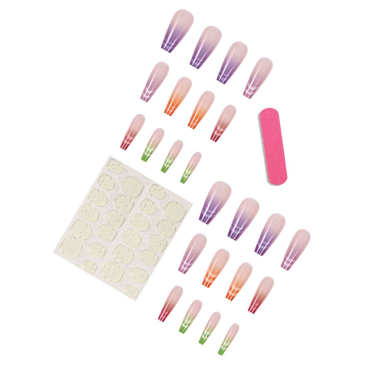 Cat Eye Chrome Press-On Nails 24Pcs Set