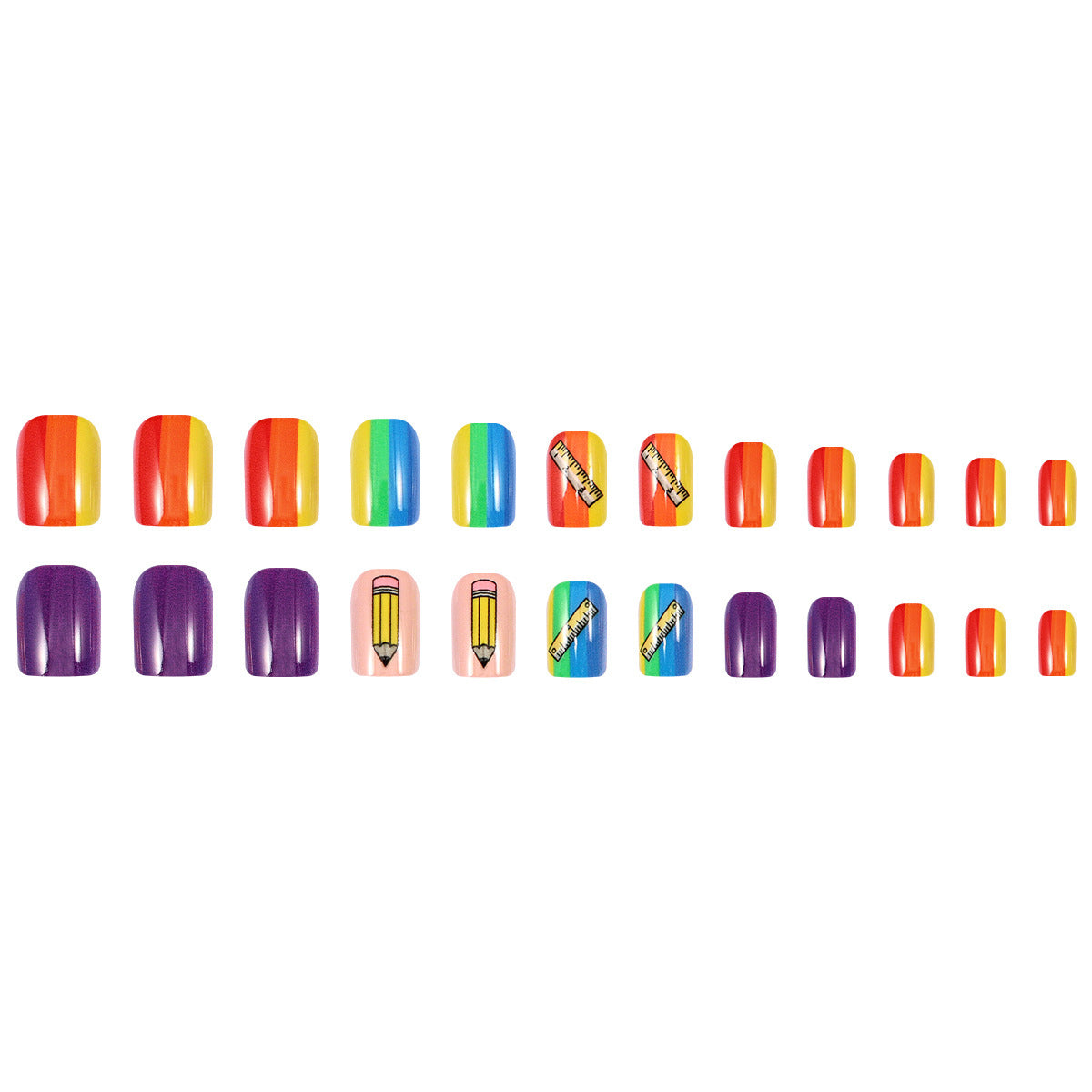Colorful Press On Nail Set