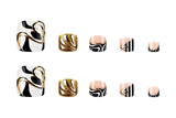 Abstract Zebra & Molten Gold Toe Nails