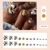 Abstract Zebra & Molten Gold Toe Nails