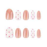 Glossy and Red Polka Dot Gel Manicure