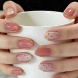 Glossy and Red Polka Dot Gel Manicure
