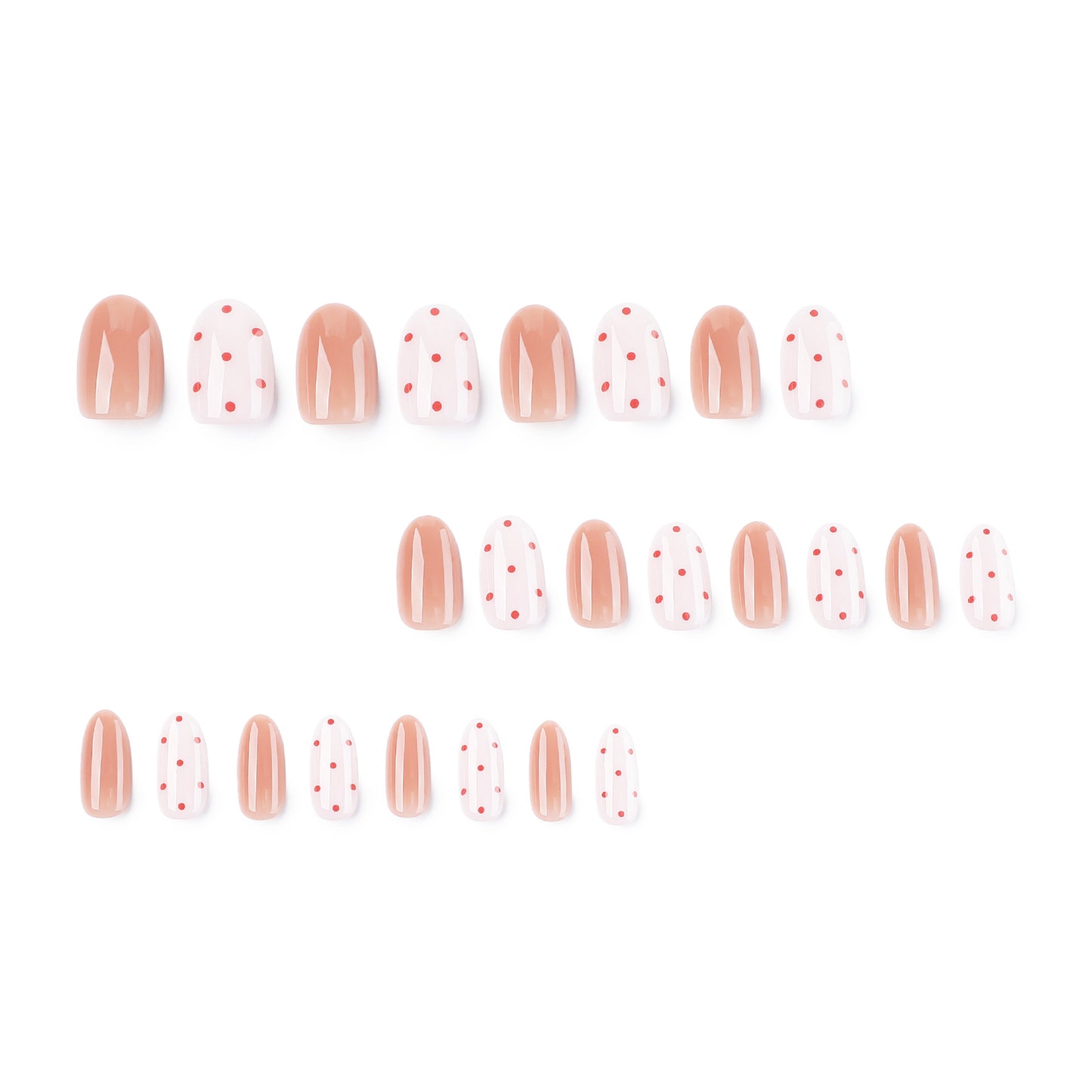 Glossy and Red Polka Dot Gel Manicure