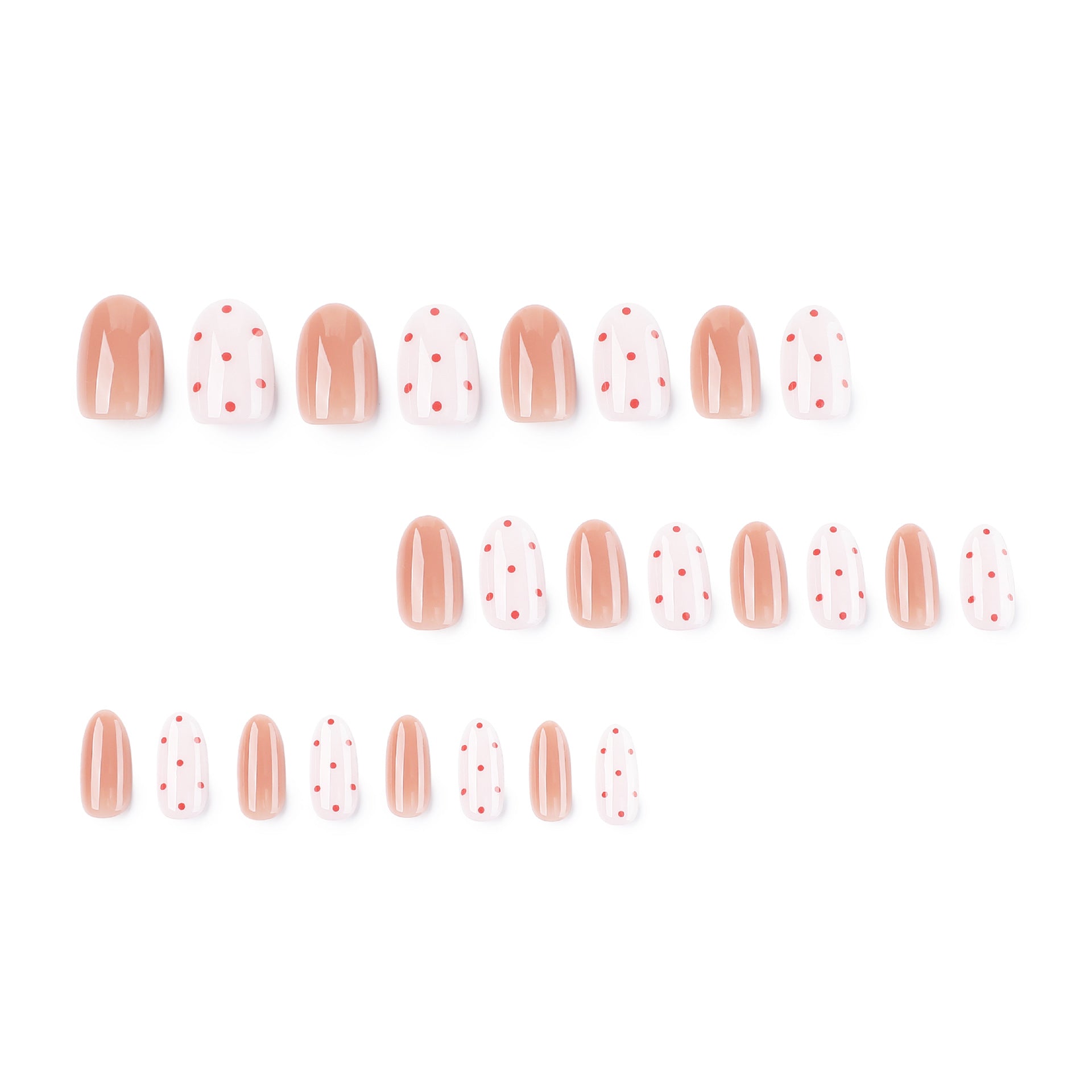 Glossy and Red Polka Dot Gel Manicure
