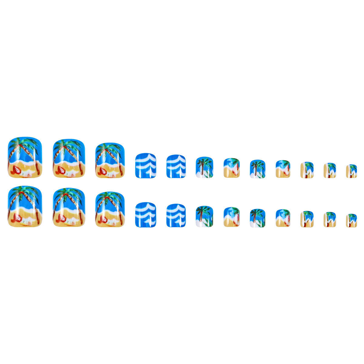 Tropical Beach Press-On Toenails