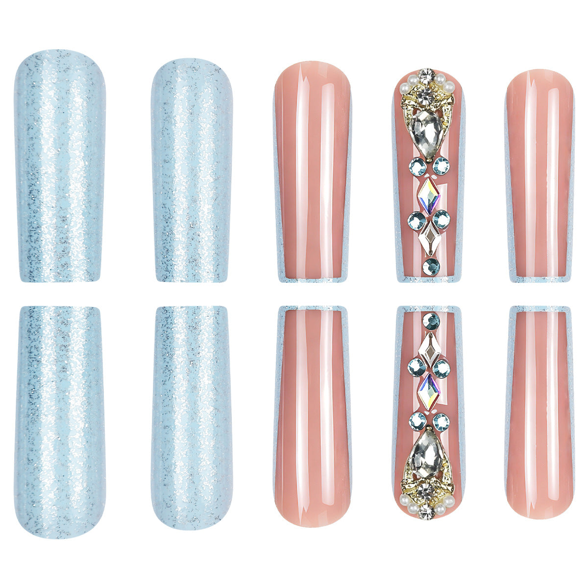 Rhinestone Press On Nail Set