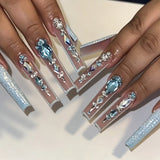 Rhinestone Press On Nail Set