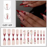 Floral Ladybug Press On Nails