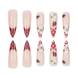 Floral Ladybug Press On Nails