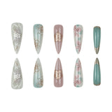 Floral Almond Press On Nails Set