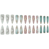 Floral Almond Press On Nails Set
