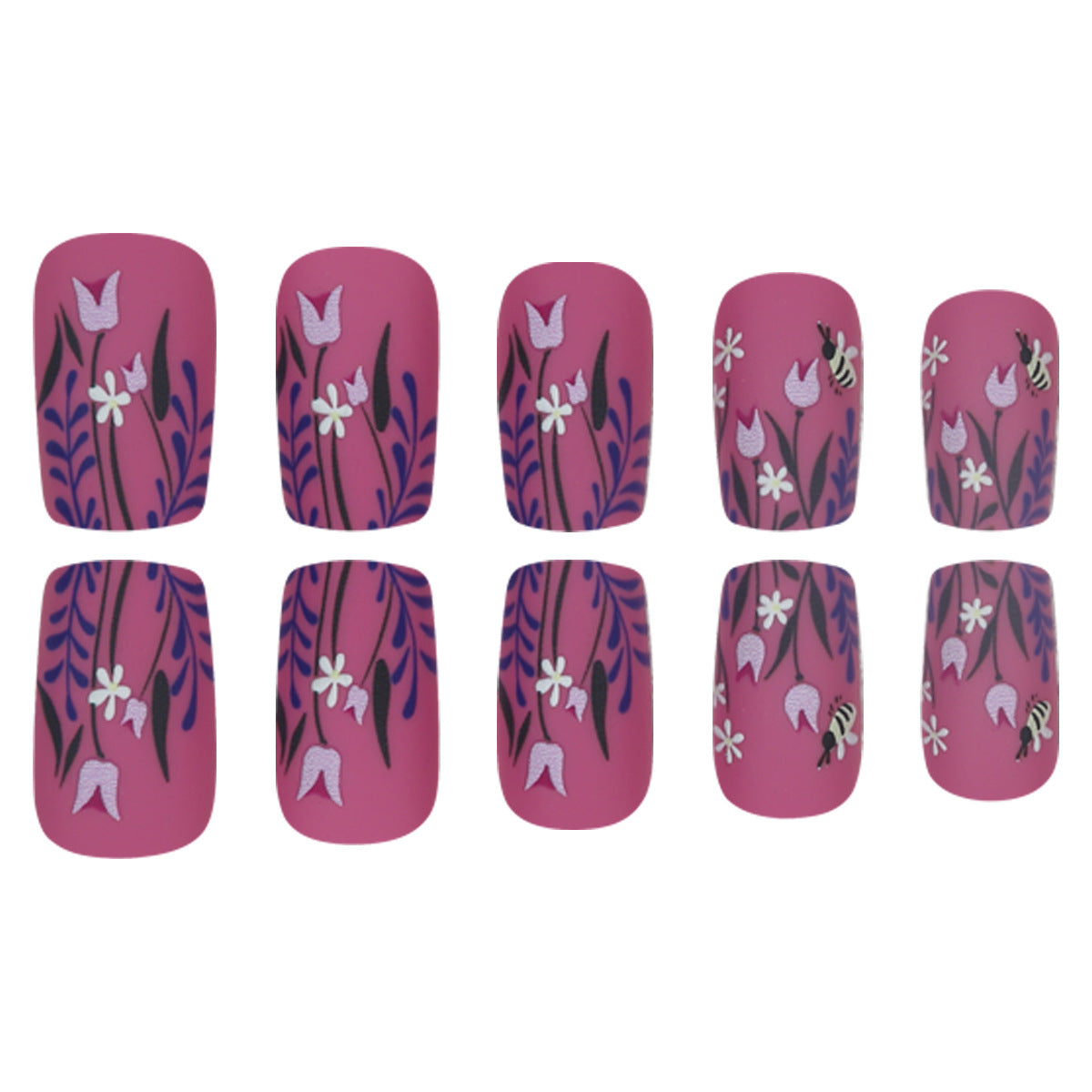 Floral Bee Nail Art Stickers
