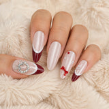 Christmas Pearl Press On Nails