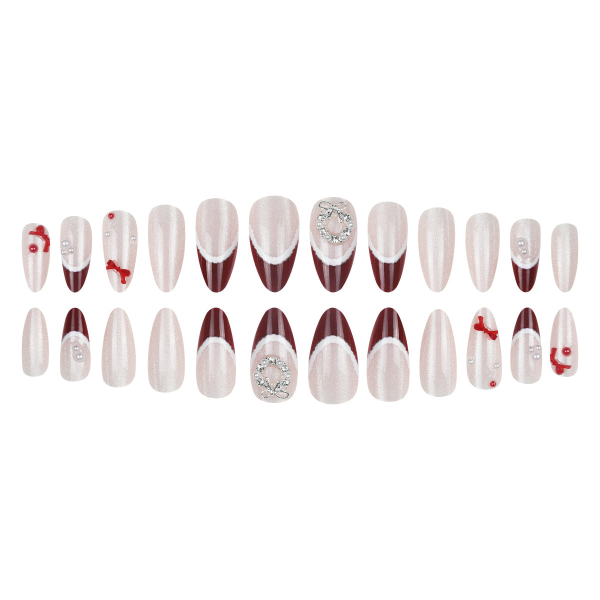Christmas Pearl Press On Nails