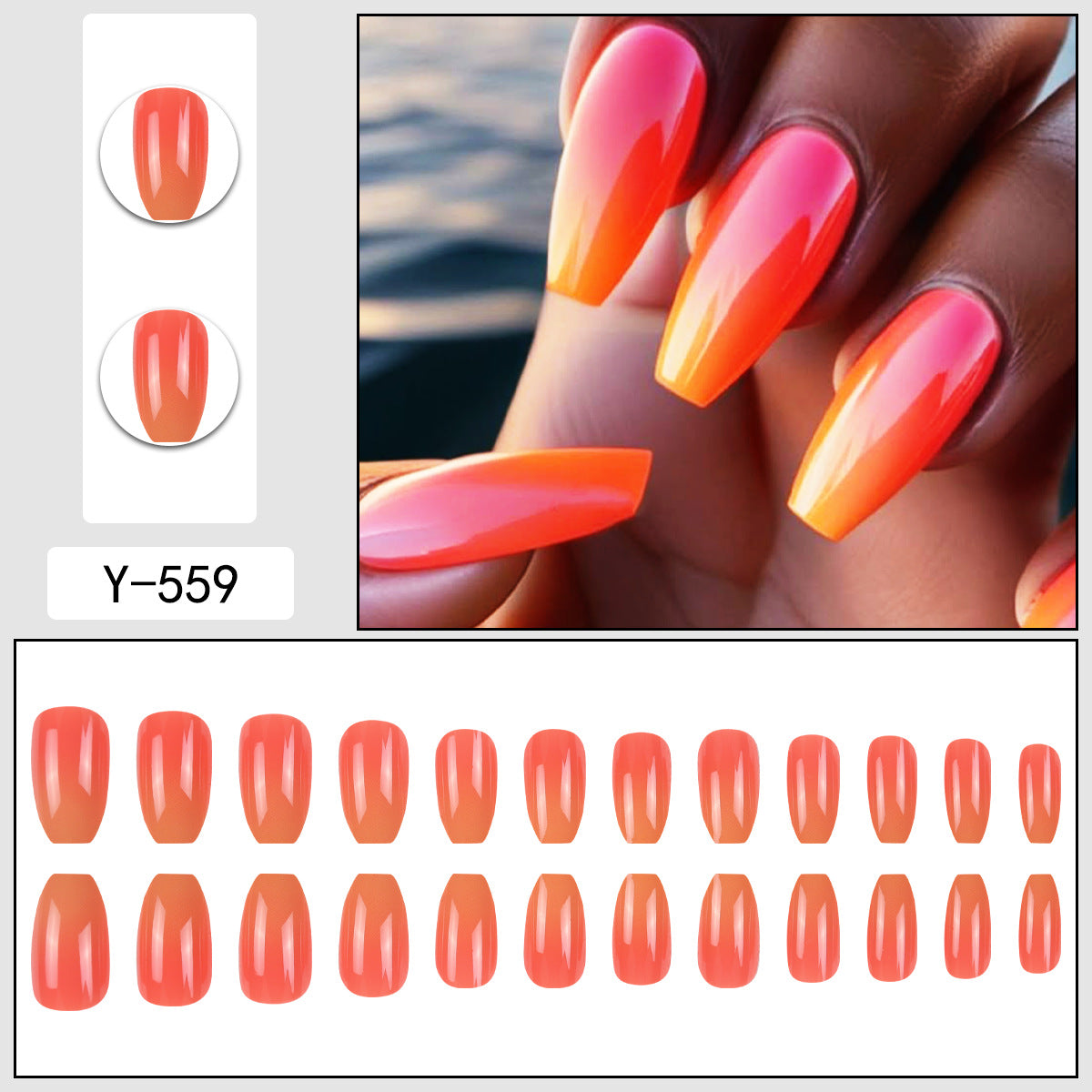 Glossy Ombre Press On Nails