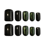 Green Cat Eye Press On Nails