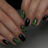 Green Cat Eye Press On Nails