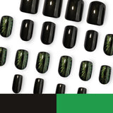 Green Cat Eye Press On Nails