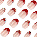 French Tip Rhinestone Press-On Nails