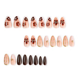 Floral Rhinestone Press On Nail Set