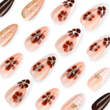 Floral Rhinestone Press On Nail Set