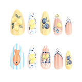 Women's Floral Fruit Design Artificial Nail Set