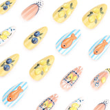Women's Floral Fruit Design Artificial Nail Set