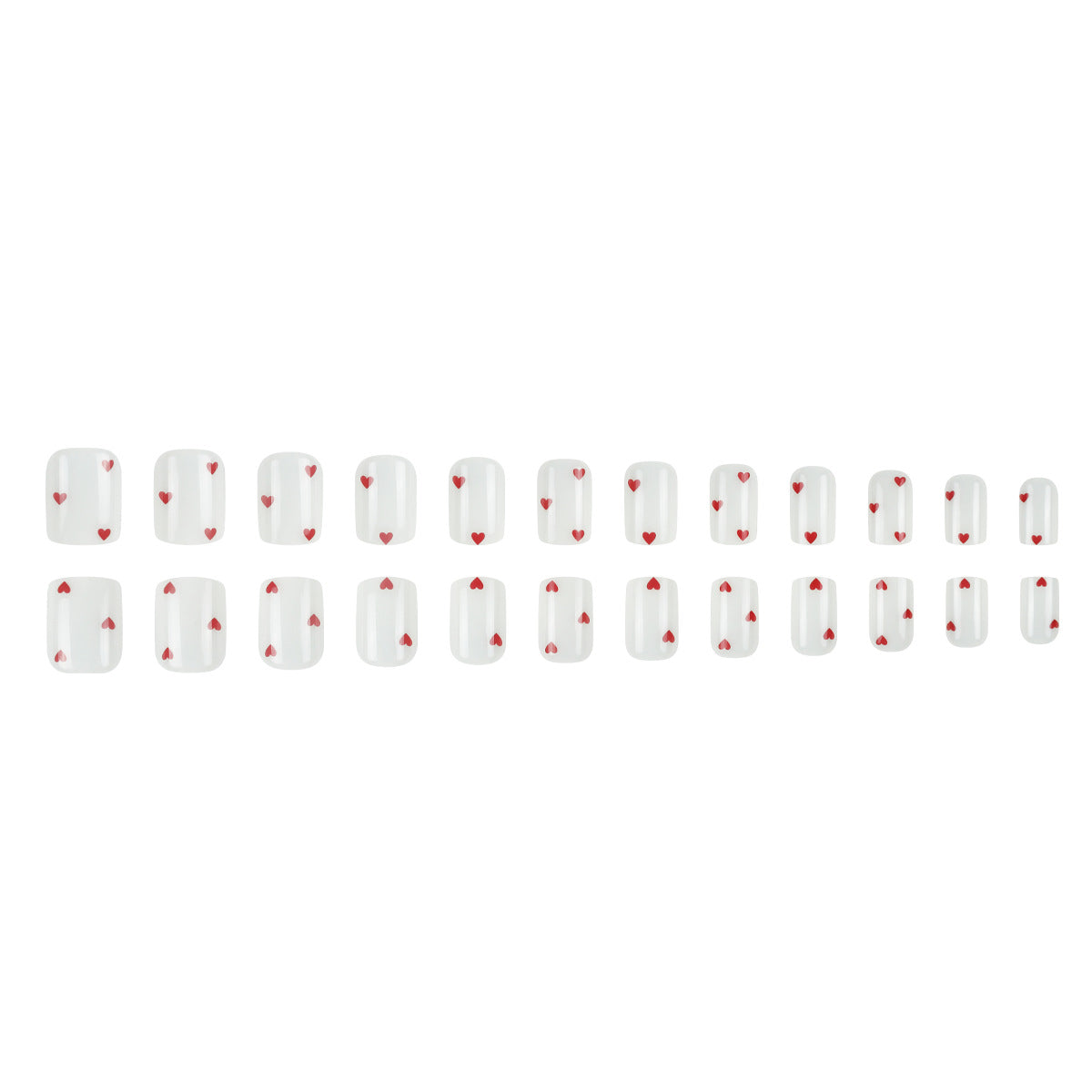 Heart Pattern Press-On Nail Set