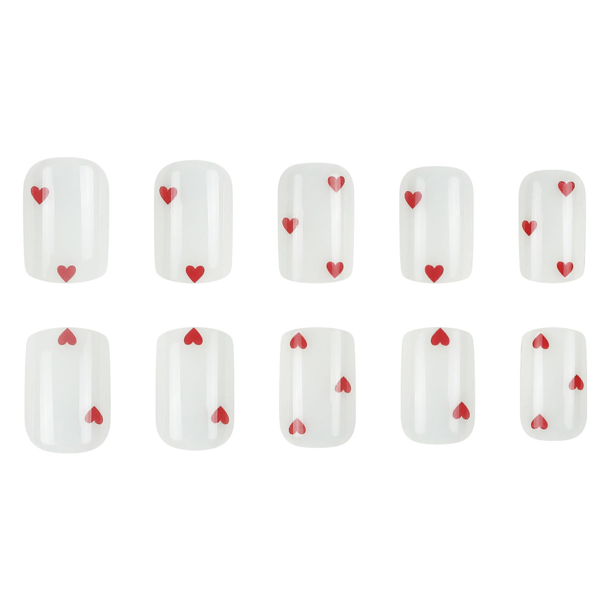 Heart Pattern Press-On Nail Set
