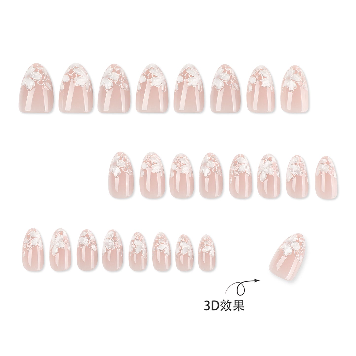 Floral French Tip Press On Nails