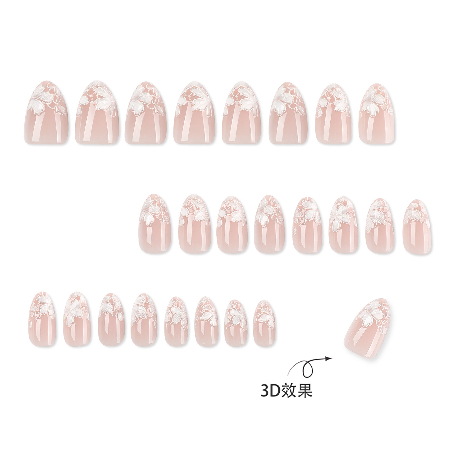 Floral French Tip Press On Nails