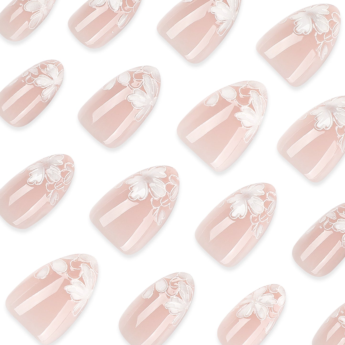 Floral French Tip Press On Nails