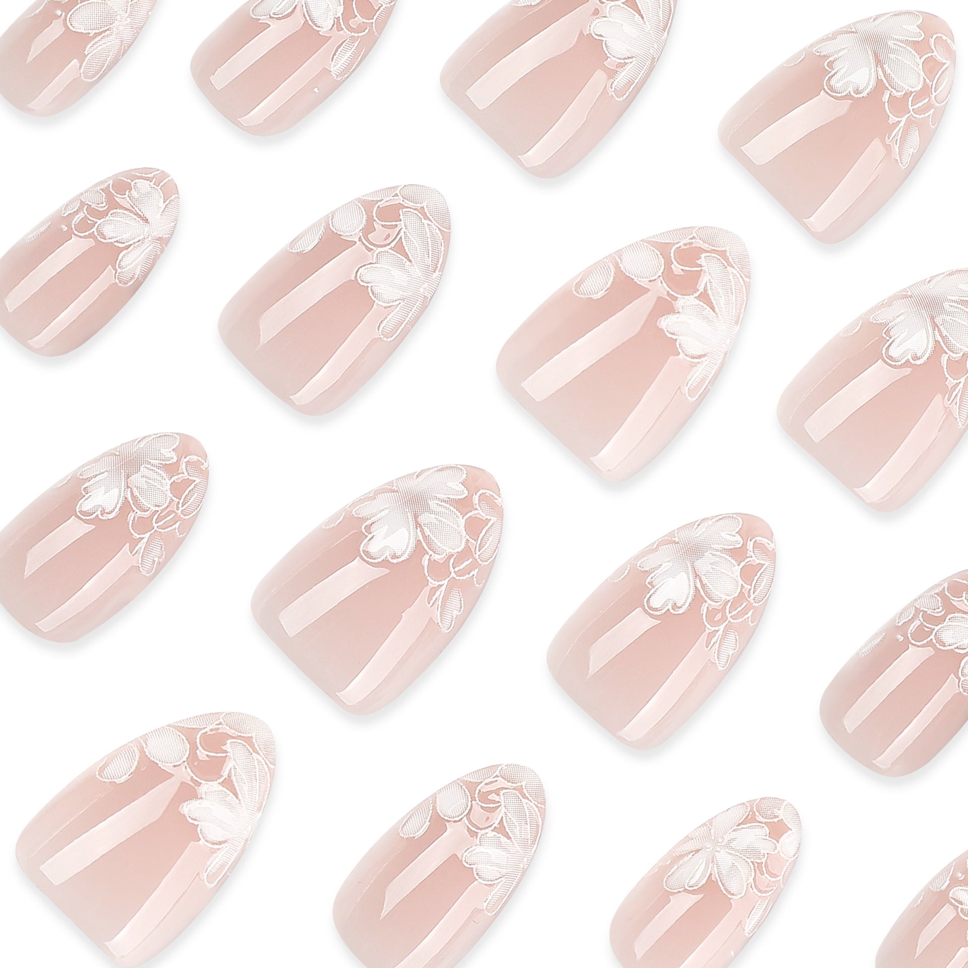 Floral French Tip Press On Nails