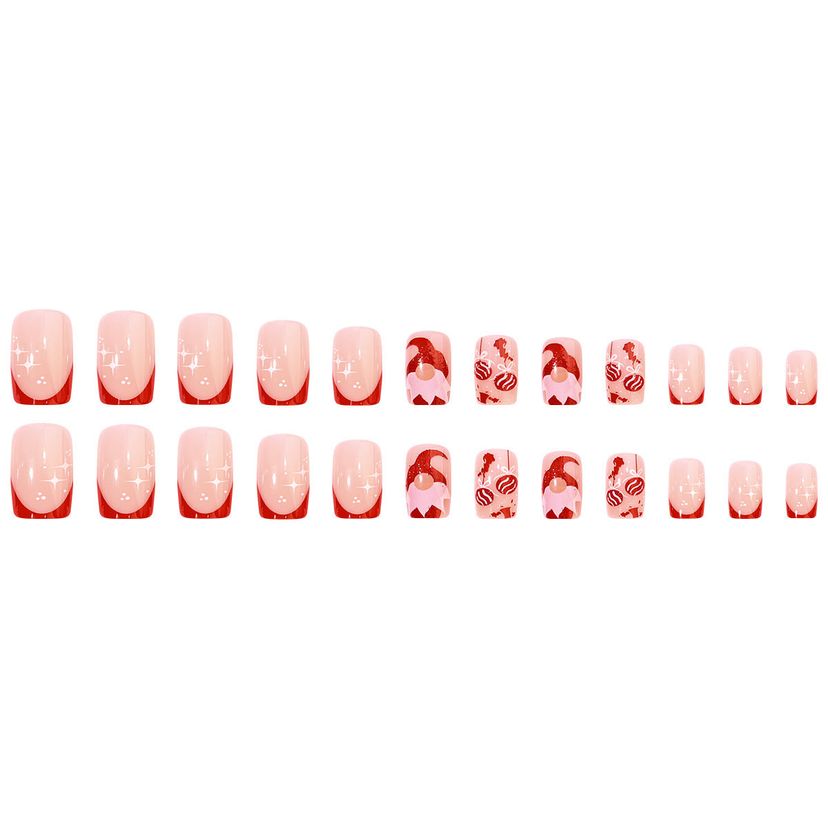 Women’s Red Glitter Christmas Press-On Nails