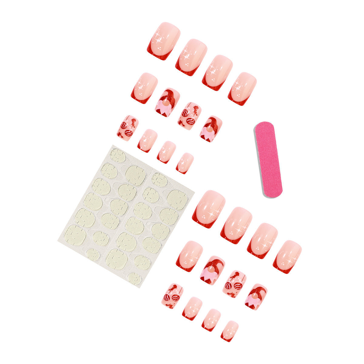 Women’s Red Glitter Christmas Press-On Nails