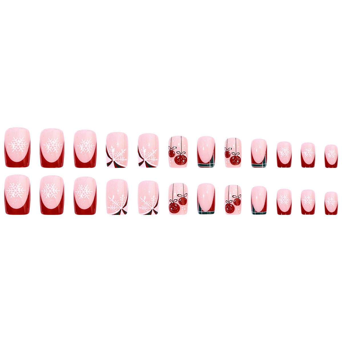 Women’s Christmas Snowflake Press-On Nail Set