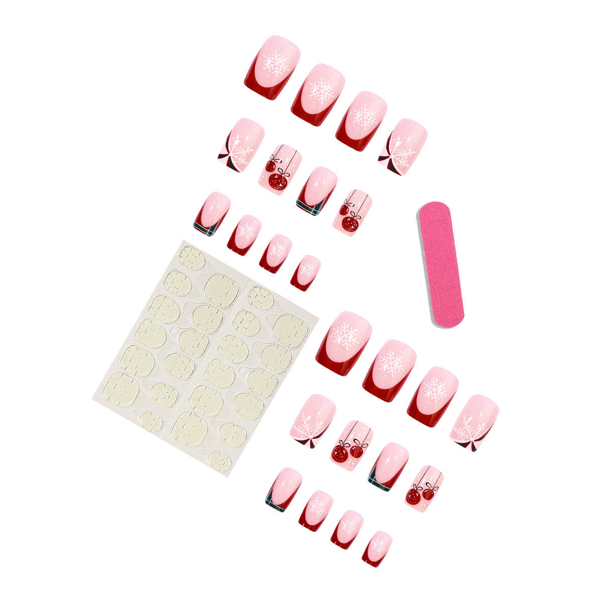 Women’s Christmas Snowflake Press-On Nail Set