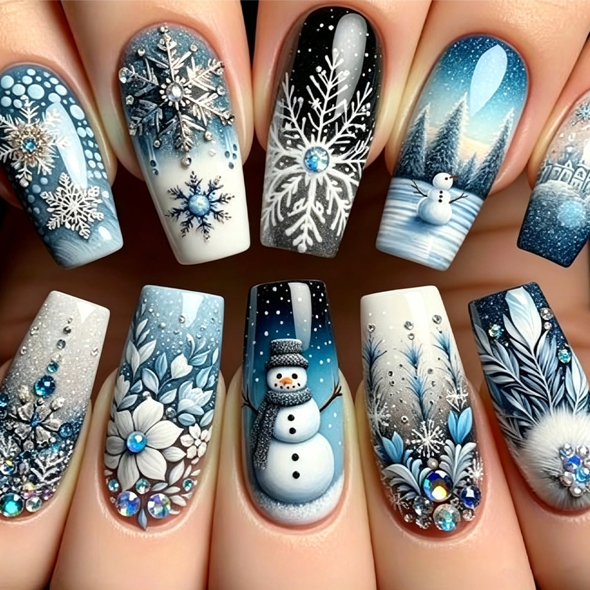 Winter Snowflake Press-On Nail Set