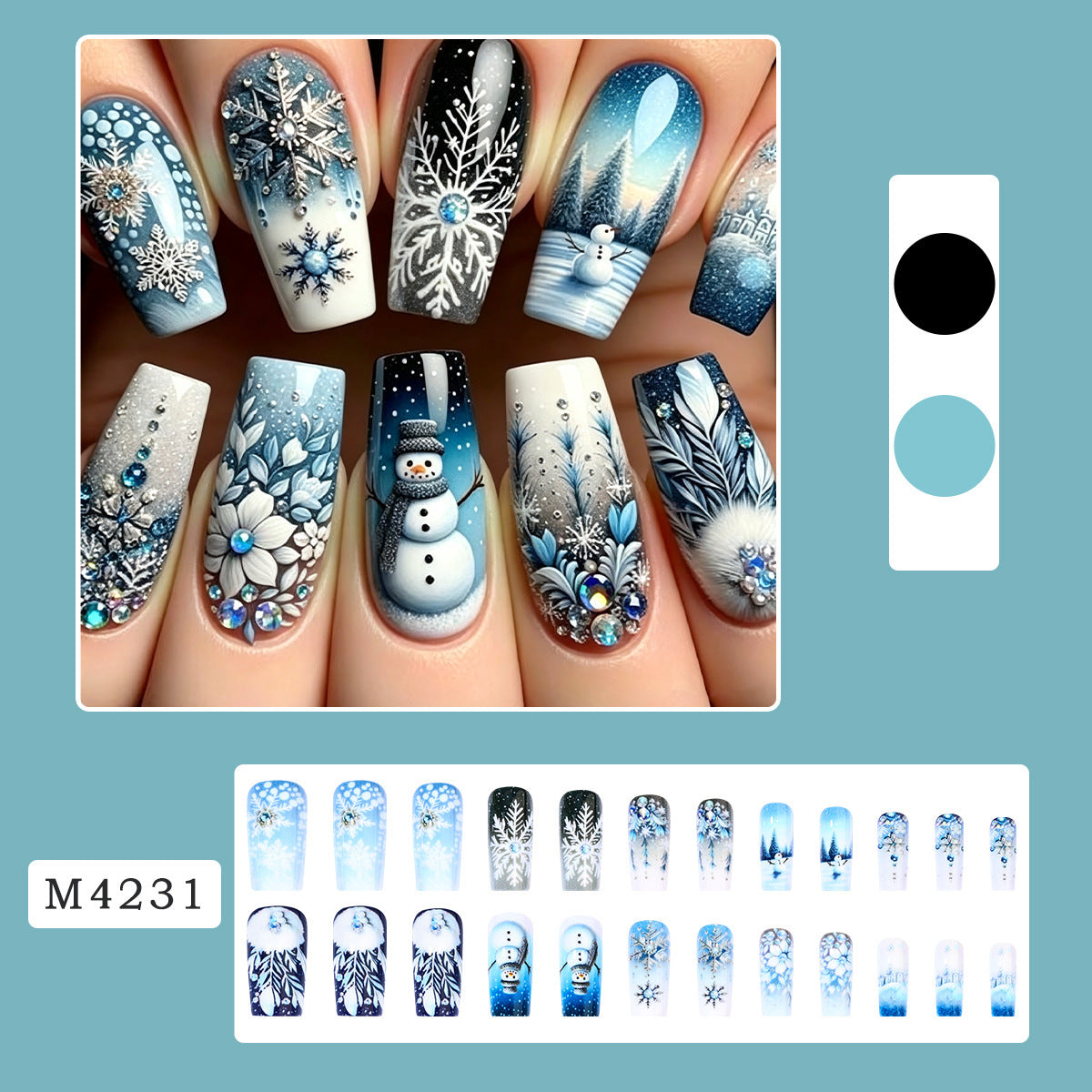 Winter Snowflake Press-On Nail Set
