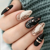 Floral Leaf Press-On Nail Set